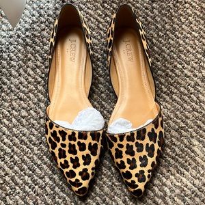 J Crew Zoe Calf Hair flats. Leopard/Animal Print